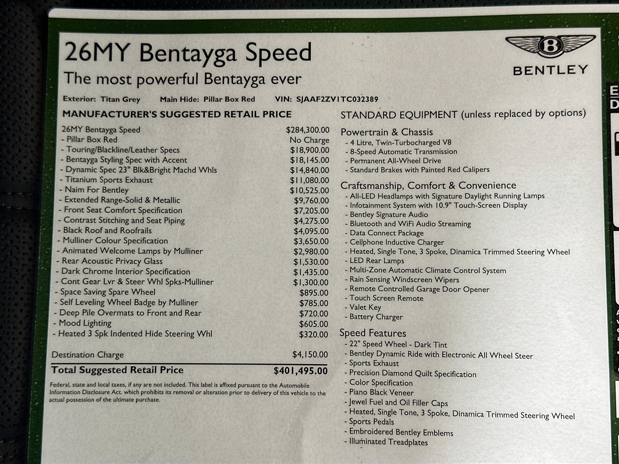 2026 Bentley Bentayga Speed