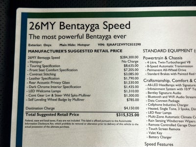 2026 Bentley Bentayga Speed
