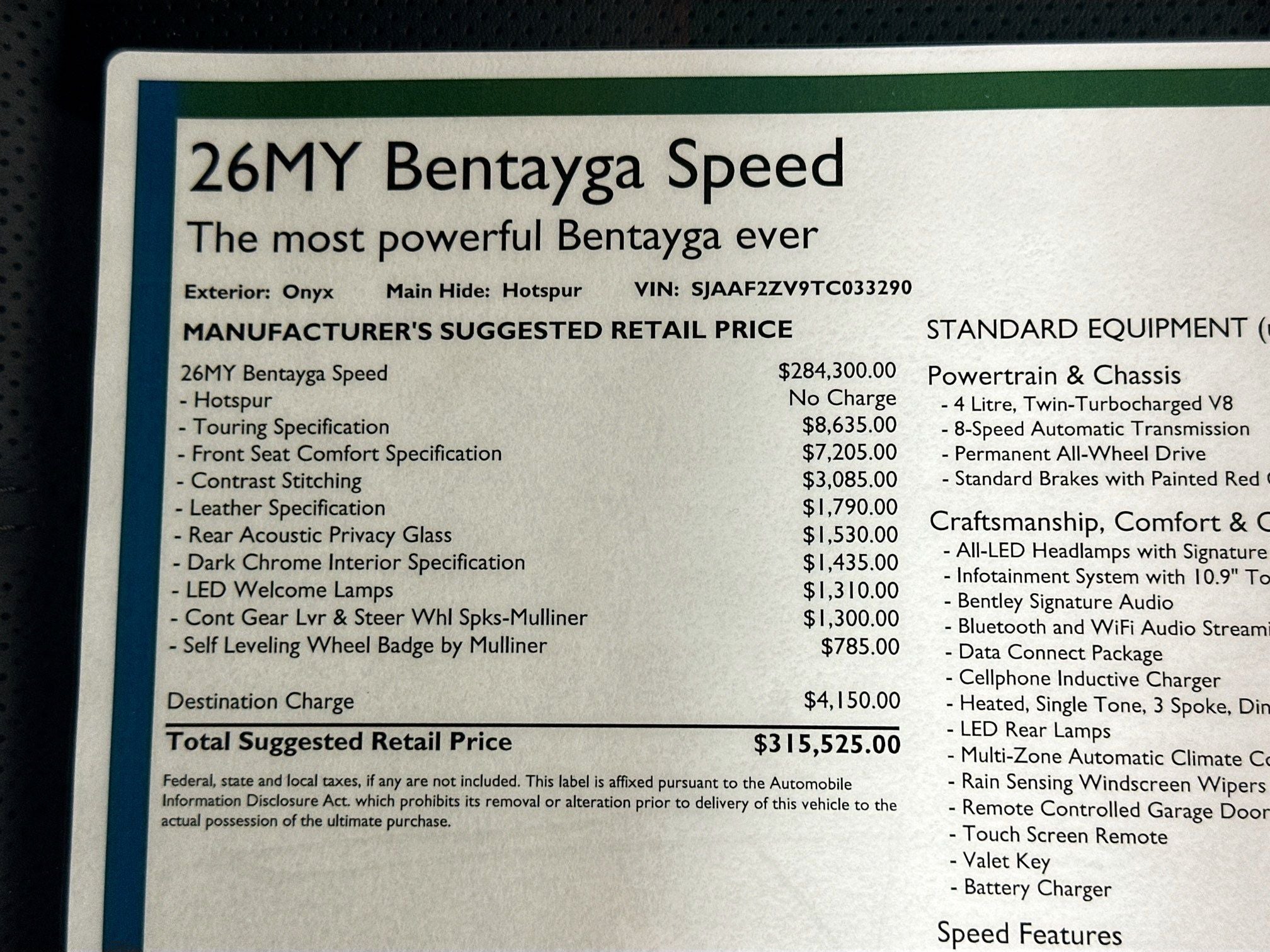 2026 Bentley Bentayga Speed