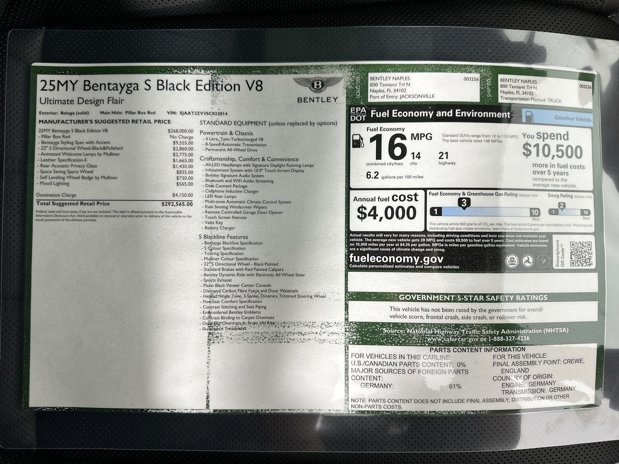 2025 Bentley Bentayga S Black Edition