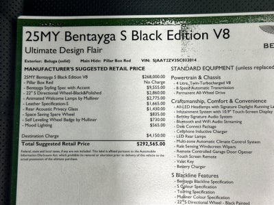 2025 Bentley Bentayga S Black Edition