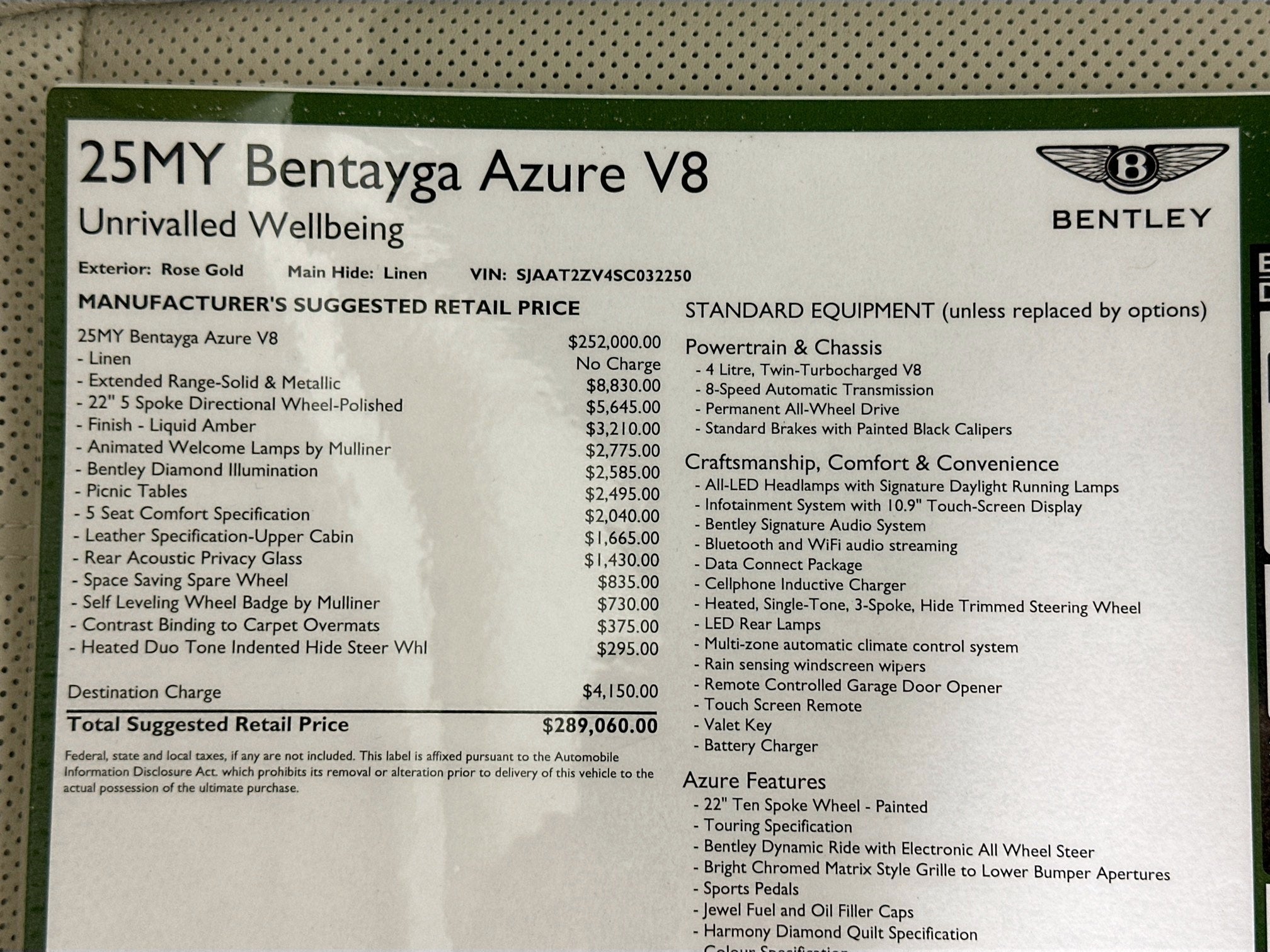 2025 Bentley Bentayga Azure