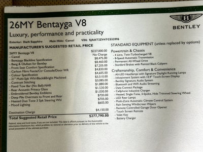 2026 Bentley Bentayga V8