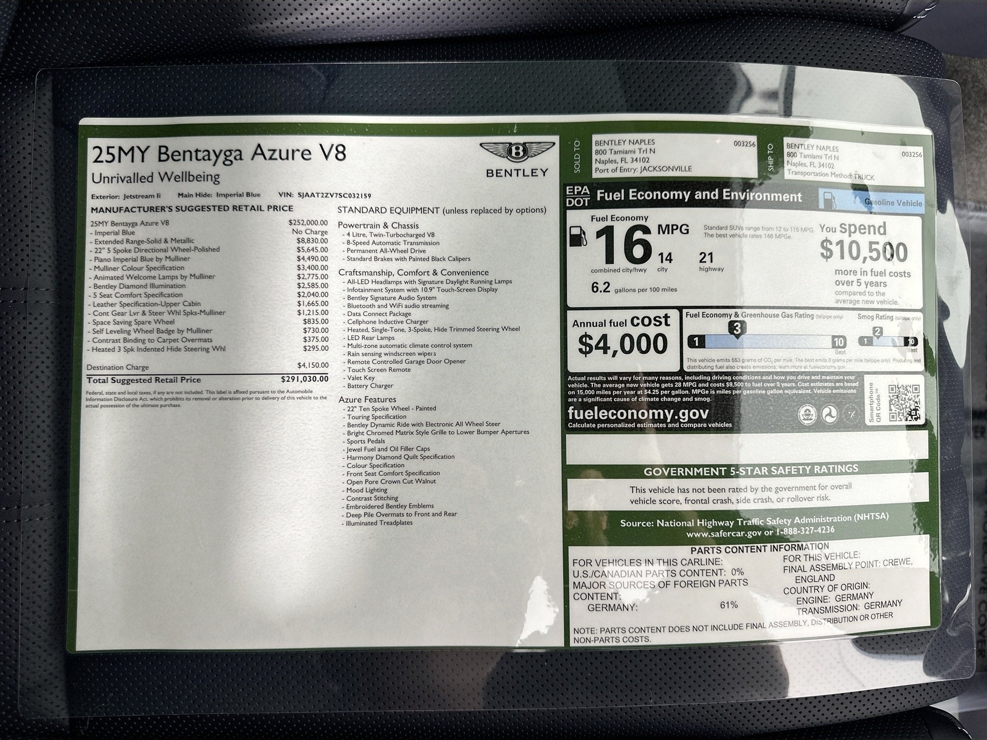 2025 Bentley Bentayga Azure