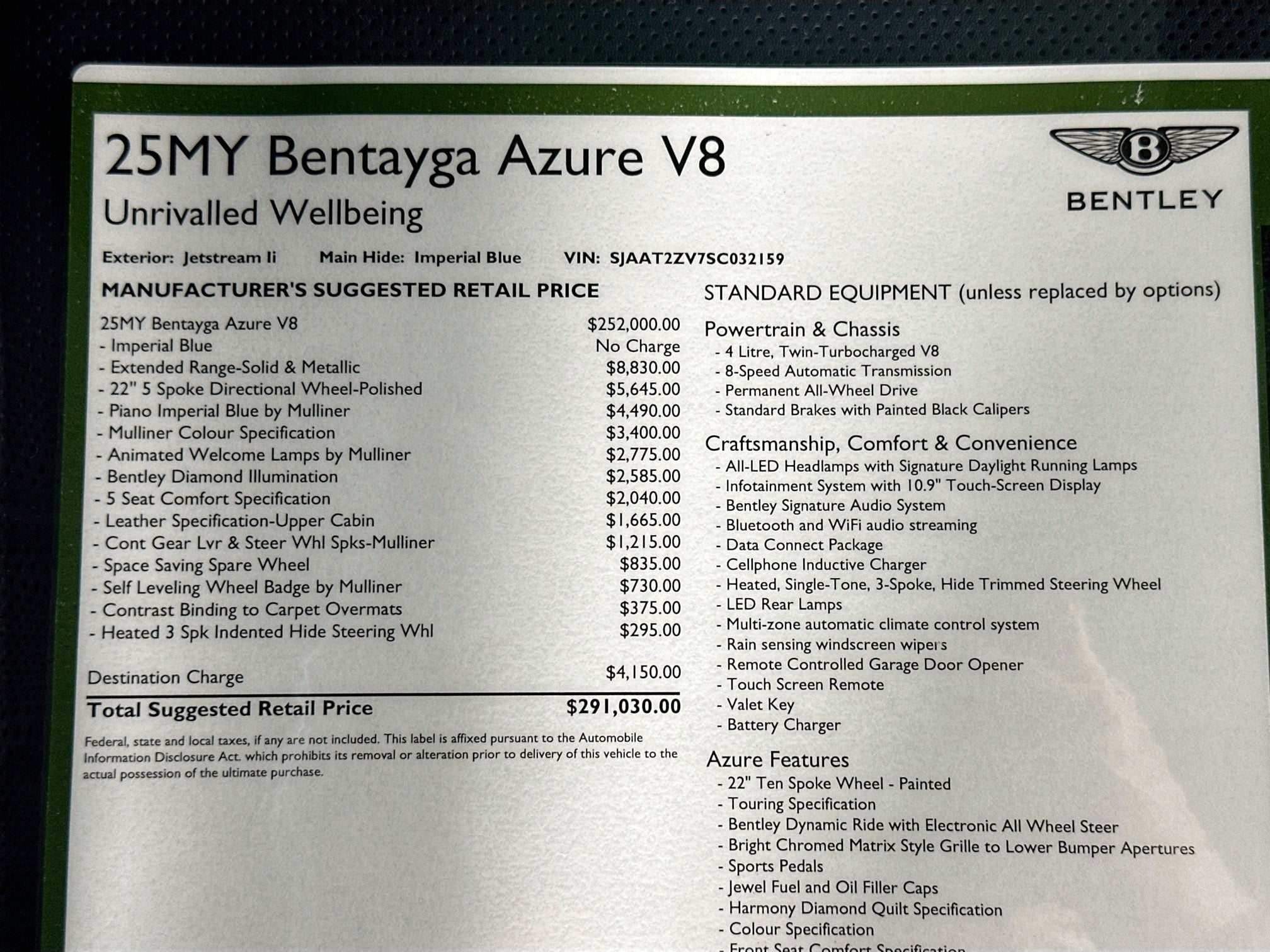 2025 Bentley Bentayga Azure