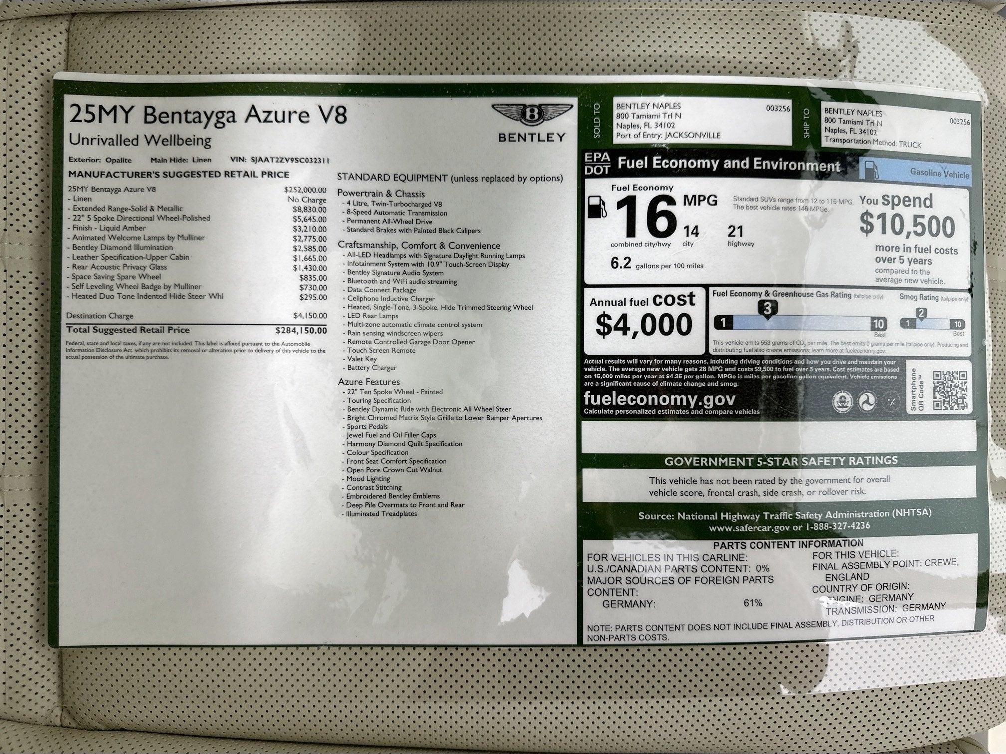 2025 Bentley Bentayga Azure