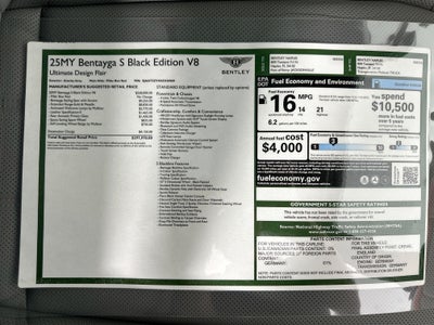 2025 Bentley Bentayga S Black Edition Black Edtion