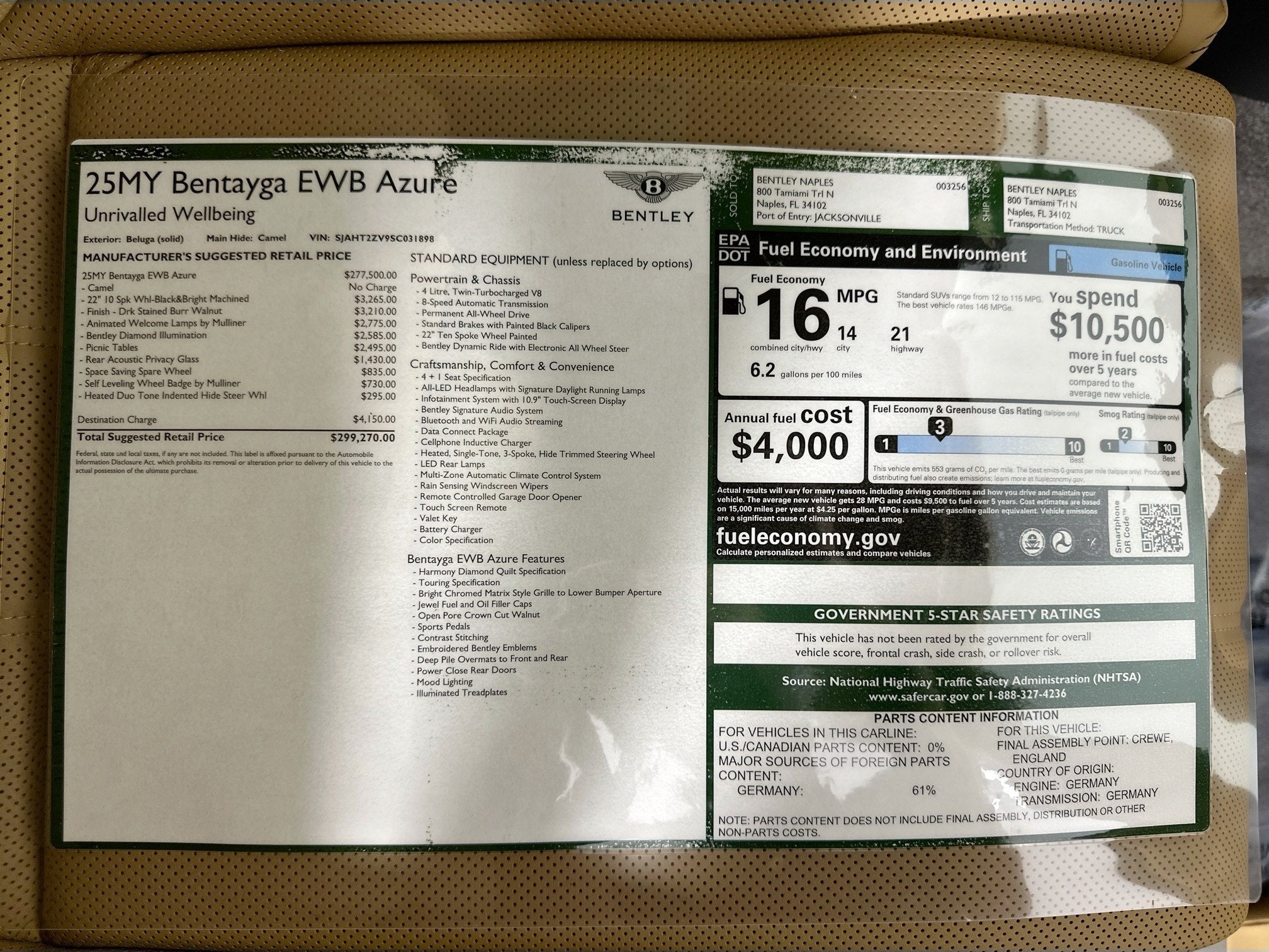 2025 Bentley Bentayga EWB Azure