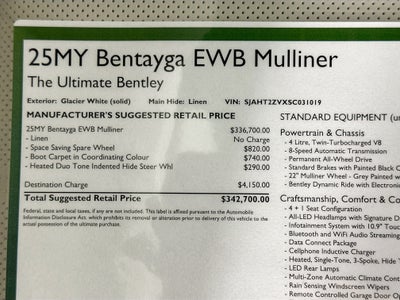 2025 Bentley Bentayga EWB Mulliner