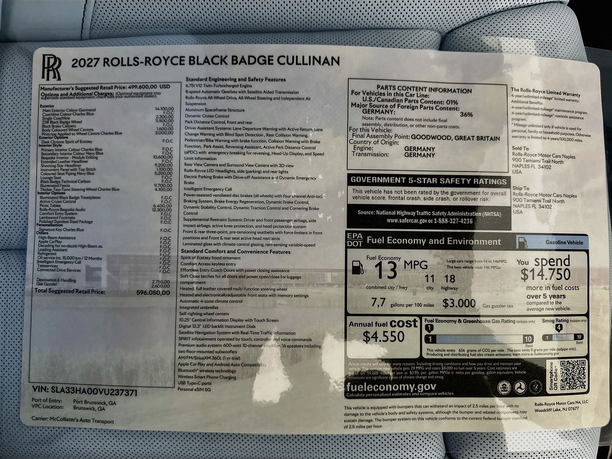 2027 Rolls-Royce Black Badge Cullinan Base