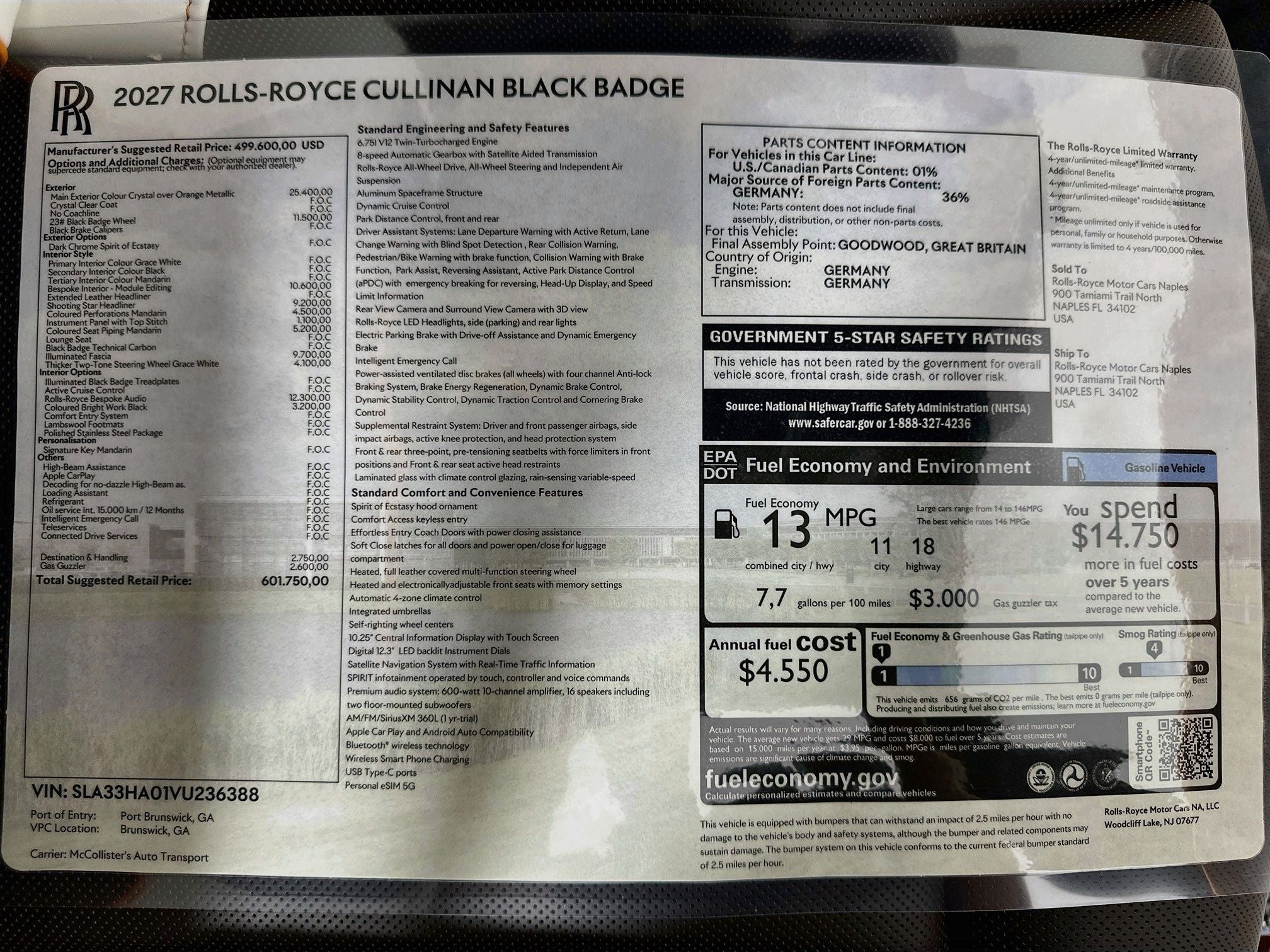 2027 Rolls-Royce Black Badge Cullinan Base