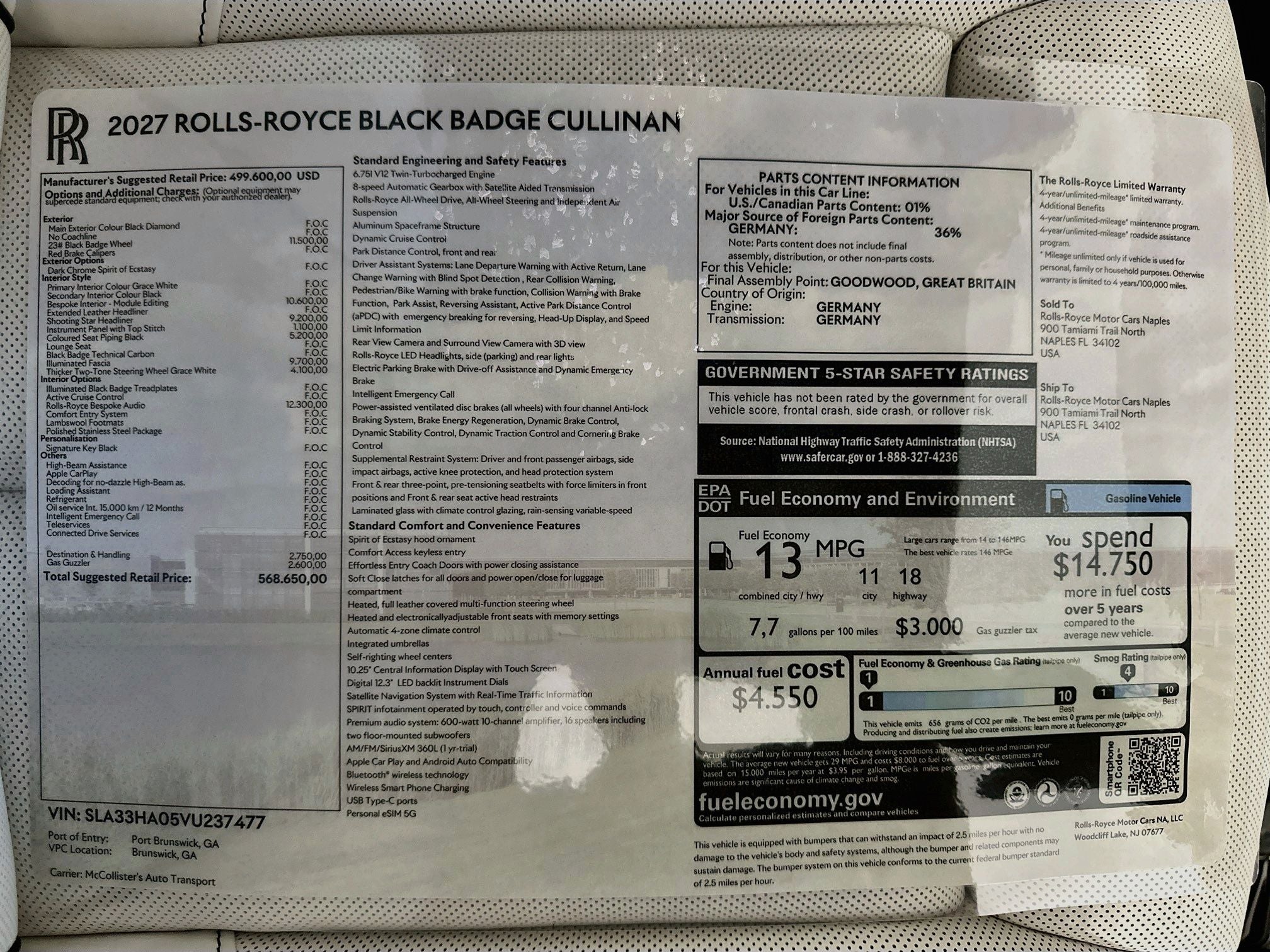 2027 Rolls-Royce Black Badge Cullinan Base