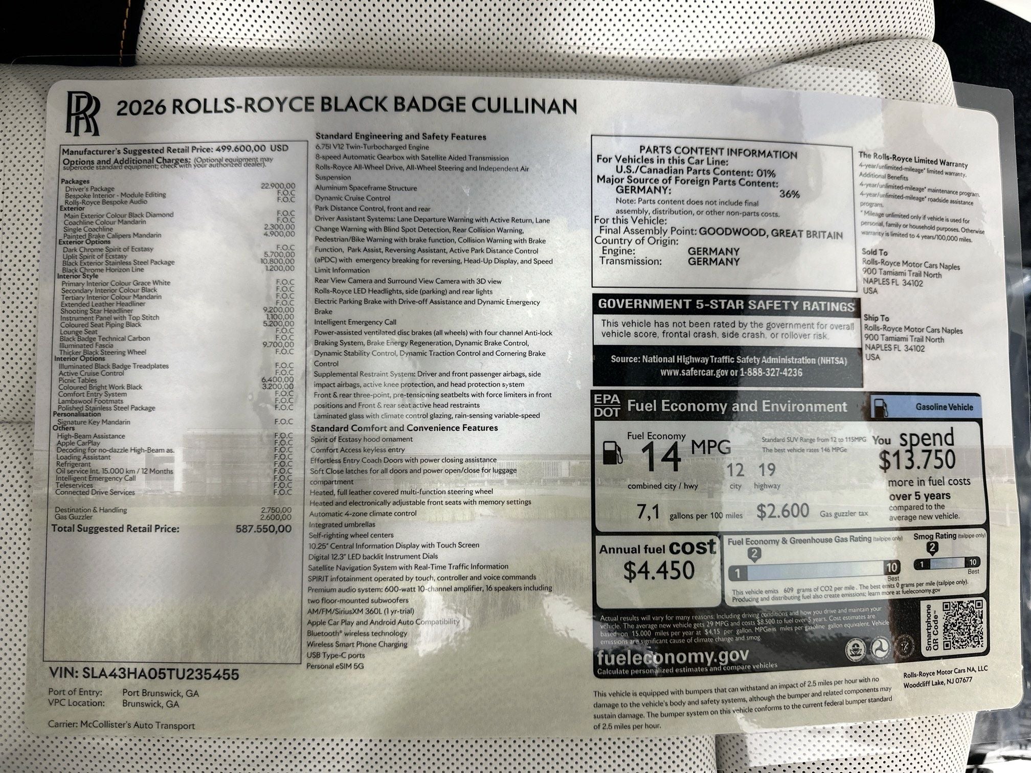 2026 Rolls-Royce Black Badge Cullinan Base