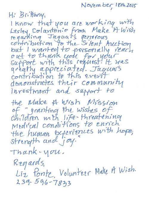 Liz Ponte Thank You note